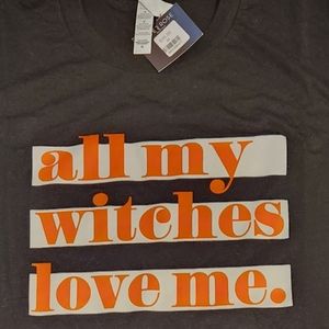 NWT 'All my witches love me', women's, super soft tee, River Rose, M